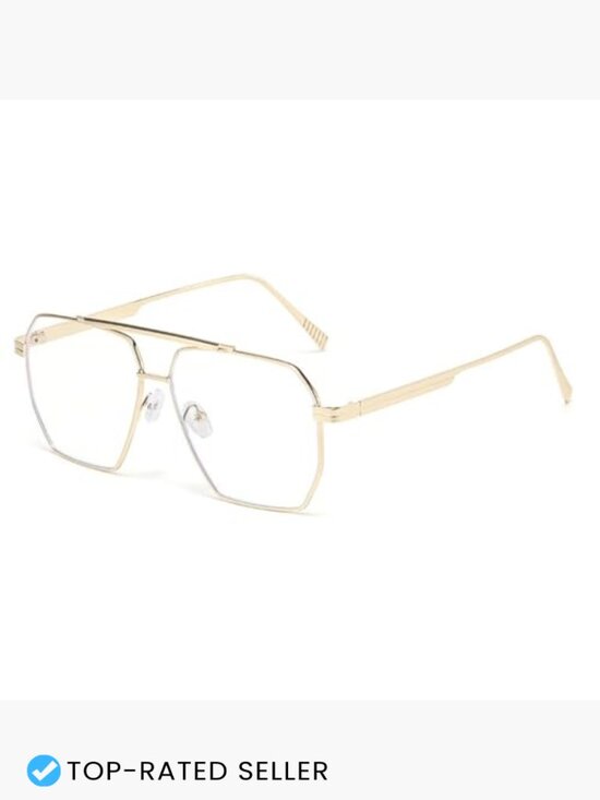 Retro Oversized Square Sunglasses Classic Metal Frame Pilot Shades Vintage
